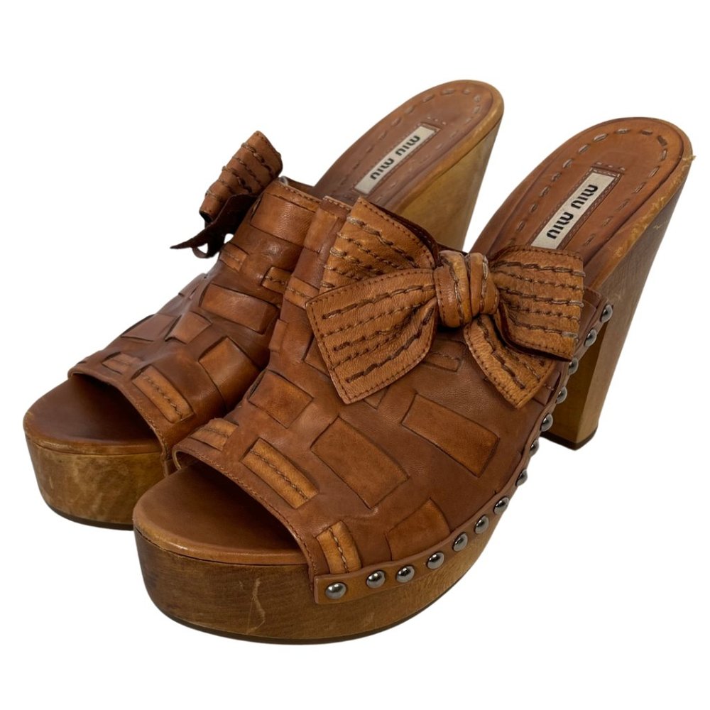 MIU MIU platform open toe clogs